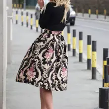Летние юбки, популярные летние винтажные женские эластичные юбки с высокой талией, повседневные свободные юбки с принтом, размеры s-xl