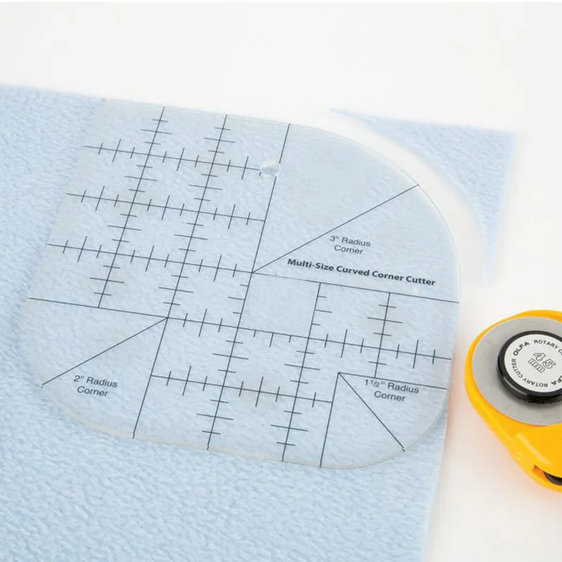 

NON slip Multi-size curved corner cutter Quilt Ruler NEW Round 1.5" 2" 3" radius corner #MSSD-01S