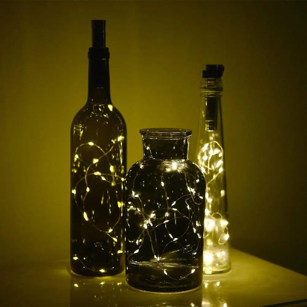 Litake 2 м 20 светодиодный винный лампа-бутылка Медный провод Звездное Строка теплый белый Сказочный свет для Свадебная вечеринка Декор