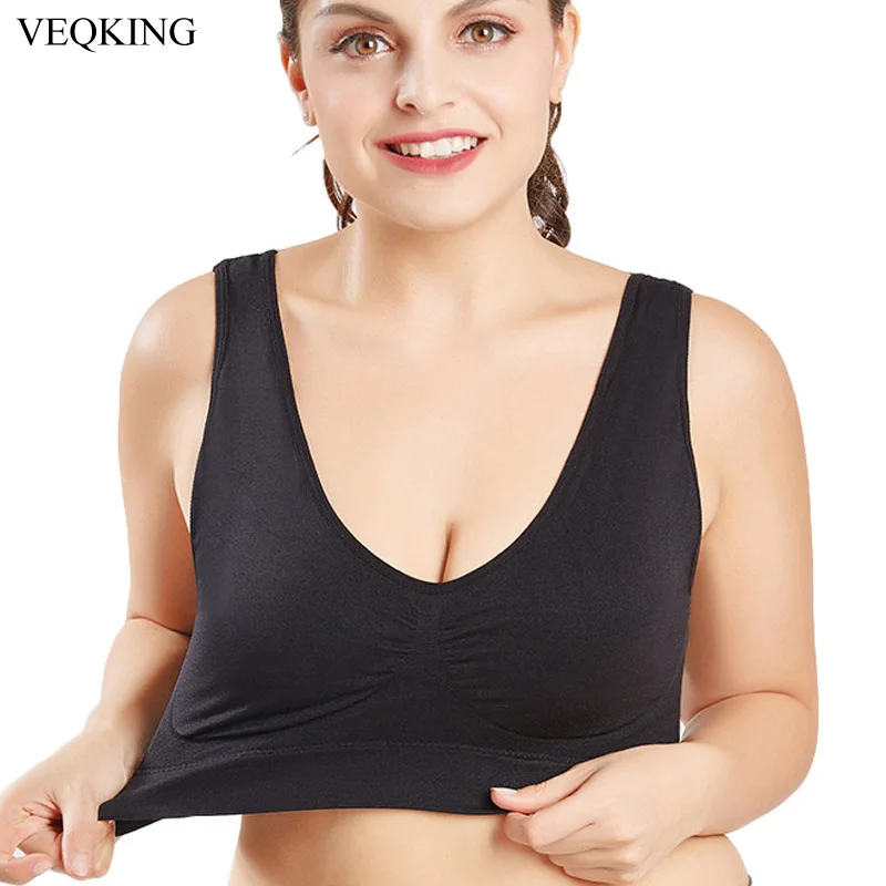 VEQKING, M-XXL, XXXL, 4XL, 5XL, 6XL, большие размеры, спортивные топы, дышащие, эластичные, без косточек, спортивный бюстгальтер для йоги, для женщин