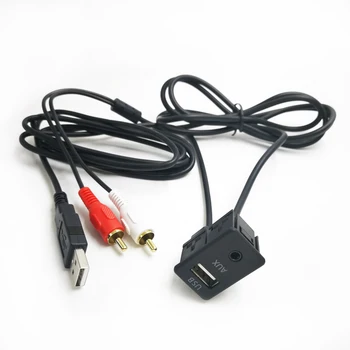 

Biurlink 100CM Car Radio CD Changer RCA USB Port Extend Wiring 2RCA to 3.5mm Jack USB Adapter for Alpine Pioneer Sony