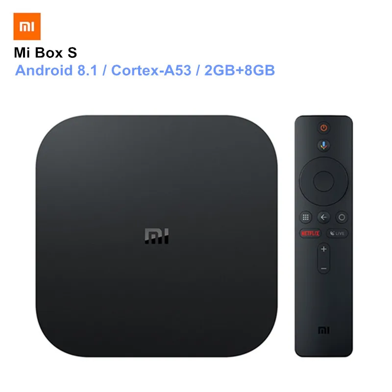 

Xiaomi Mi Box S Android 8.1 Smart TV Box Cortex-A53 Quad Core 64 bit Mali-450 2GB+8GB HDMI2.0 2.4G/5.8G WiFi BT4.2 Set Top Box