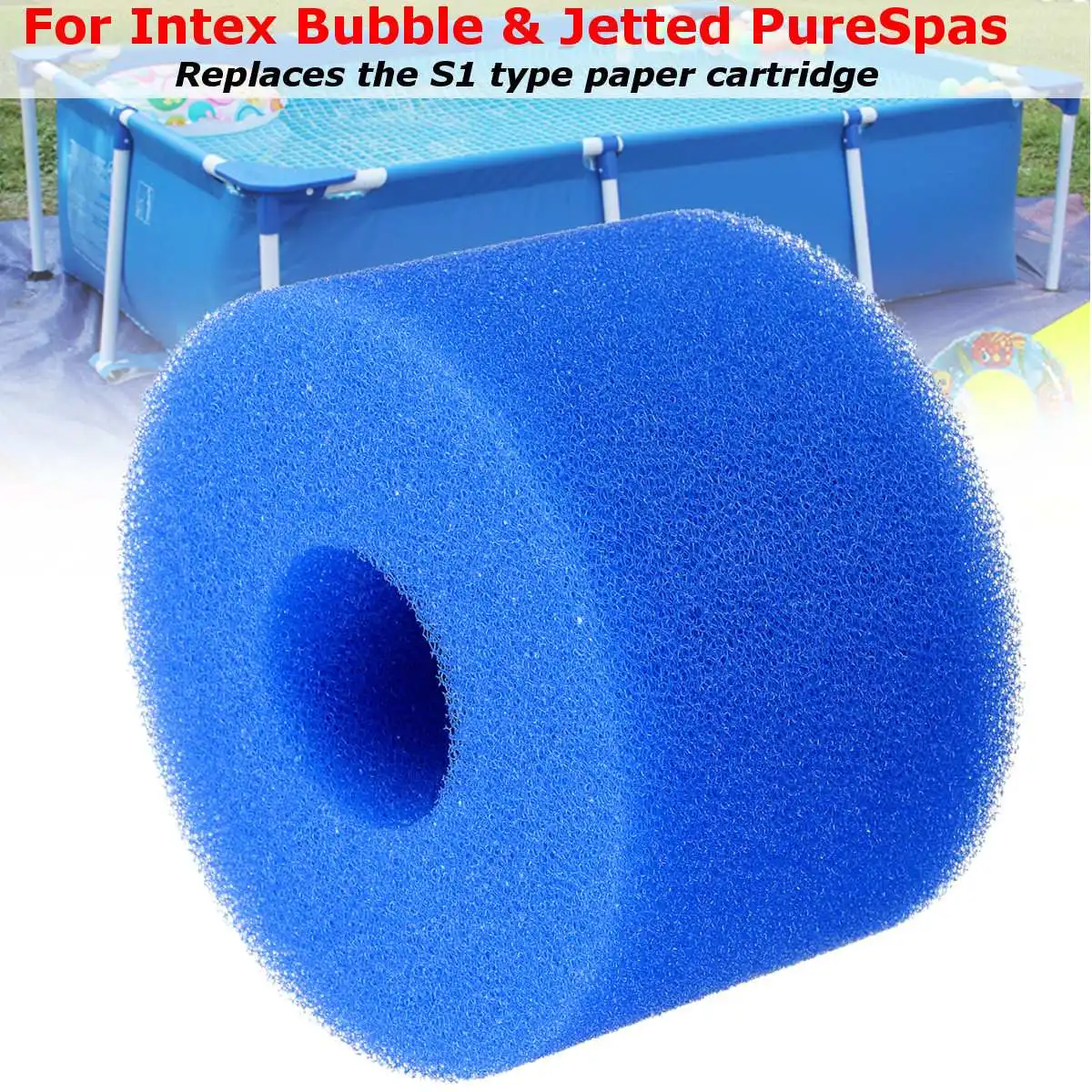 

10.8*4*7.3cm Reusable Washable Swimming Pool Filter Foam Sponge Cartridge Foam Suitable Bubble Jetted Pure SPA For Intex S1 Type