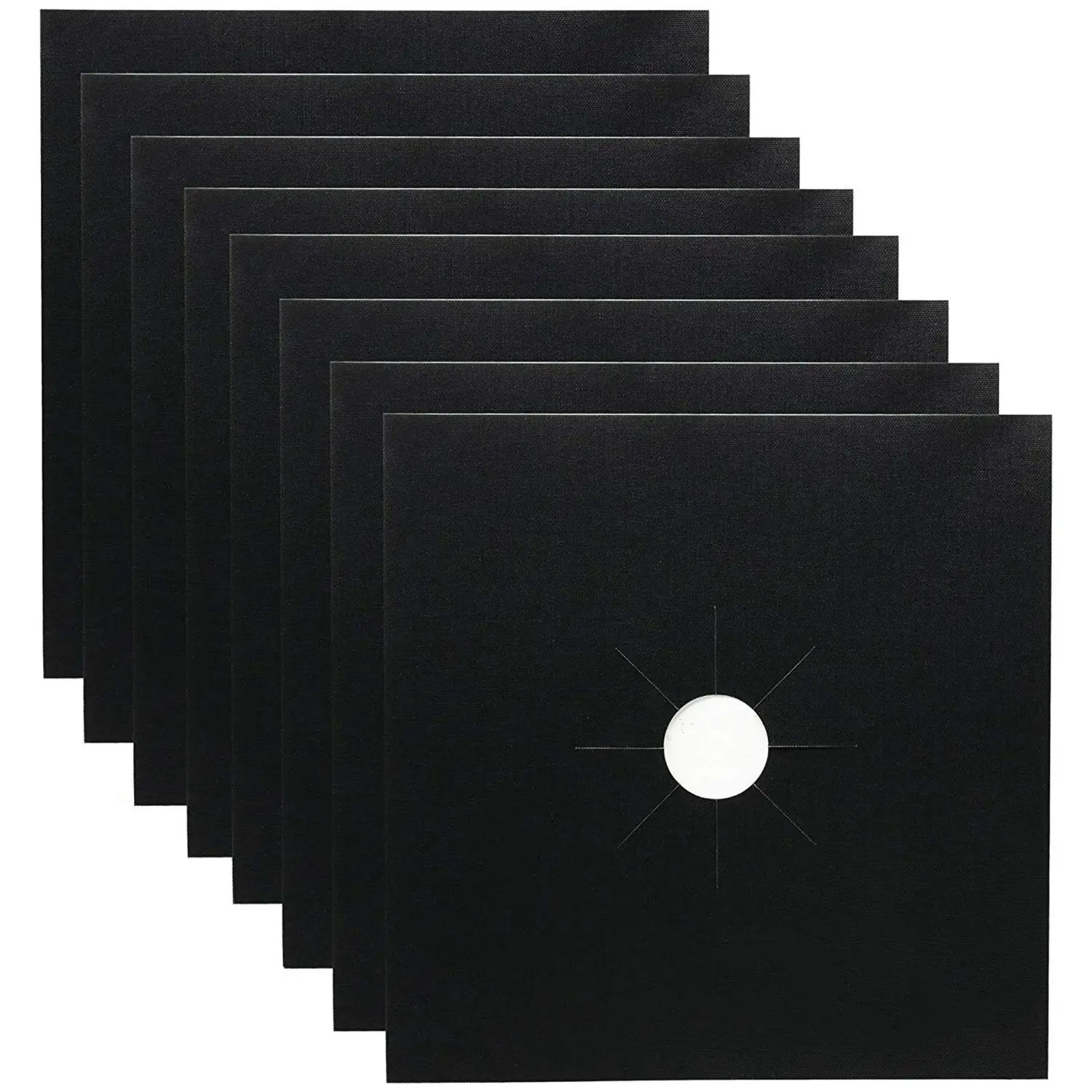 

Stove Burner Covers- 8Pcs Black Gas Range Stove Protectors Bundle With 2 Pcs Oven/Grill Liner, Reusable, Non-Stick, Easy Clean