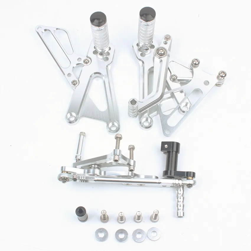 

For Triumph daytona 675R 2006 2007 2008 2009 2010 2011 2012 motorcycles accessories Silver Adjustable Rearset Foot Pegs pedal