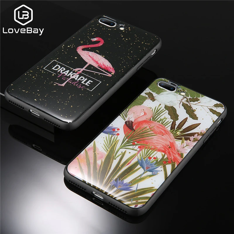 Lovebay Fashion Flamingo Phone Case For iPhone X 6 6S 7 8 Plus TPU Shell 3D Flower Pattern Back Cover Coque XS MAX XR |