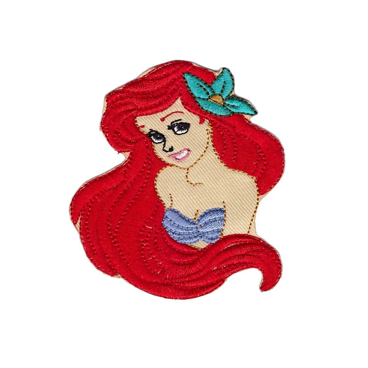 

Movie Mermaid Embroidery Iron on Patch for Clothes Applique Sew Clothing Stickers Animal Badges for Backpacks Jacket Patches