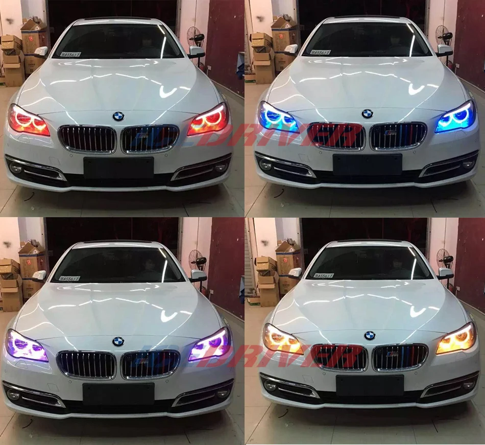 Icedriver для BMW 5 серии ангельские глазки DRL RGB многоцветный светодиодный панели F10 F11 F18 G30 дневные ходовые огни красный синий Демон глаз