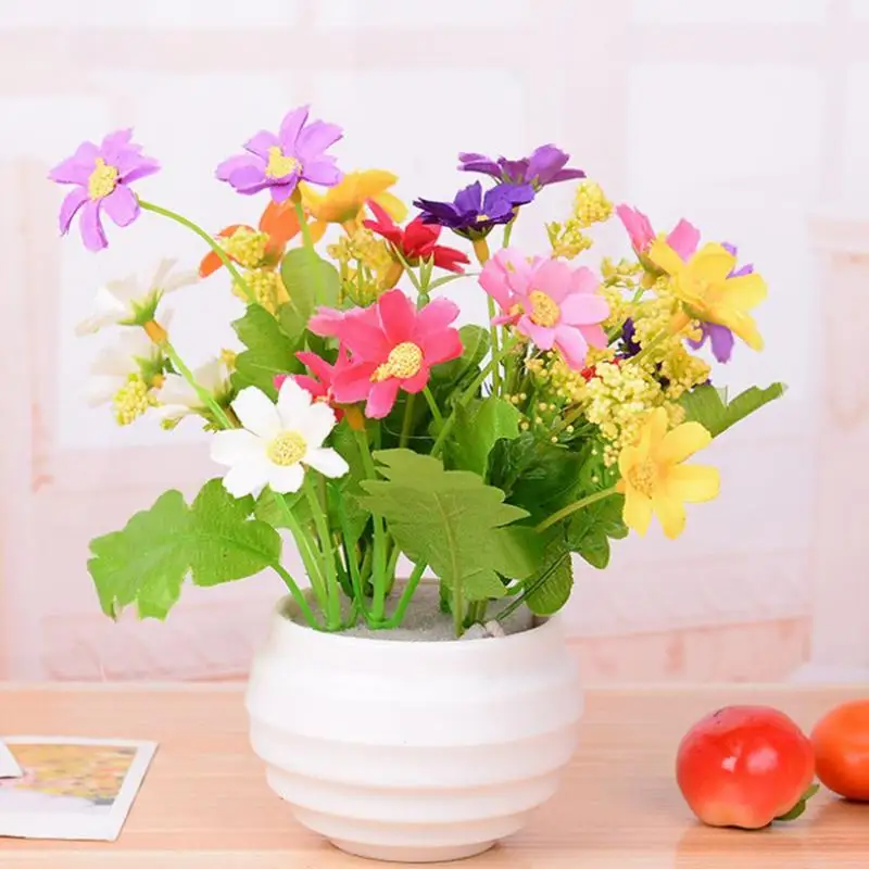 1pcs Artificial Flowers high quality bouquet Jump Orchid Chrysanthemum Silk Flower Dried Flowers Home Decoration Wedding Flower