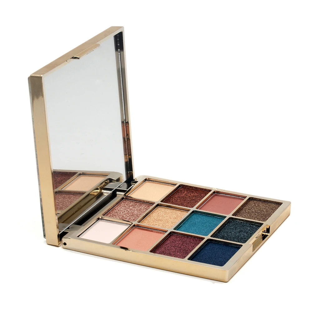 

Febble 12 Matte Shimmer Eyeshadow Palette,with flow glitter shiny gold case