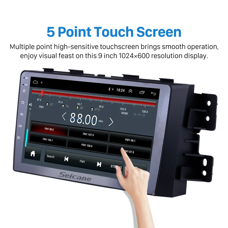 Best Seicane 9 inch Touch Screen radio Android 8.1 Bluetooth Car Stereo GPS Navi For 2008-2016 KIA Borrego with Mirror Link WIFI AUX 2