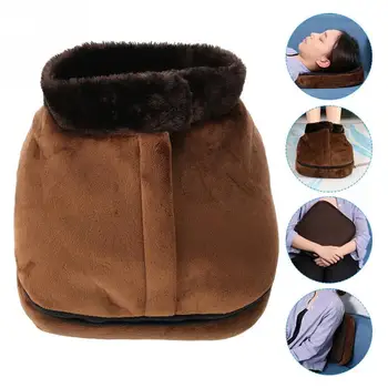 

2 IN 1 Unisex Velvet Electric Heated Foot Warmer Massager Feet Massaging Big Slipper Heat Settings Warmer Cushion ThermalFoot