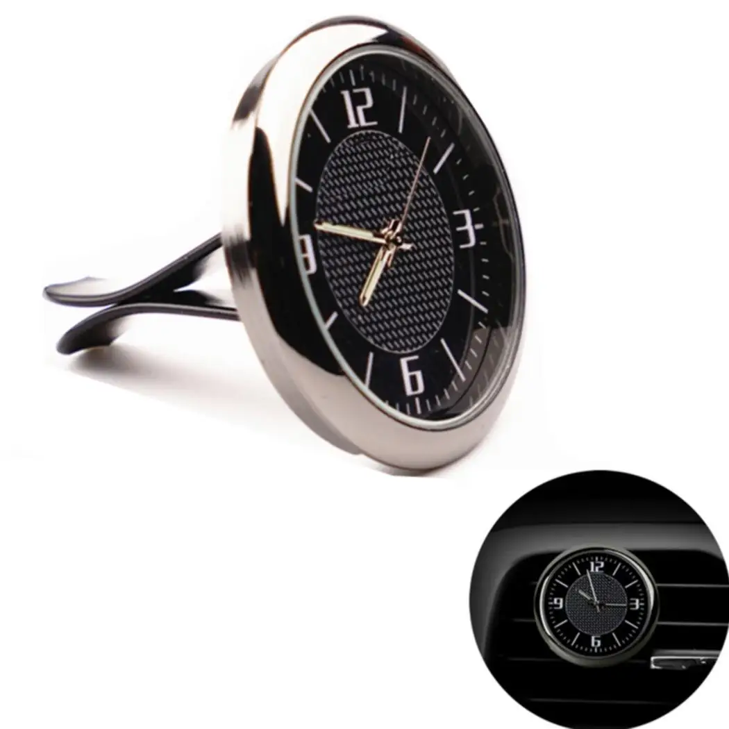 

Car Clock Mini Alloy Electronic Digital Quartz Black Dashboard Ornaments Clock Decorative Time Display Luminous Car Accessoriess