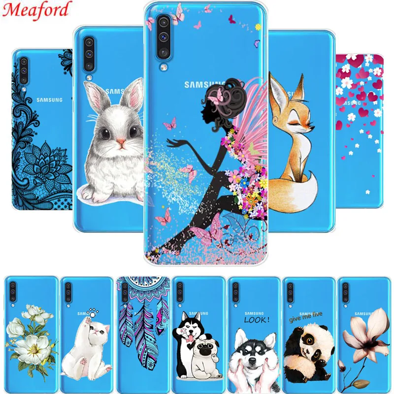

Funda For Samsung Galaxy A50 Case Clear Soft TPU Phone Case For Samsung A50 6.4 Cover Case A 50 A505F A505 Silicone Cute Animal