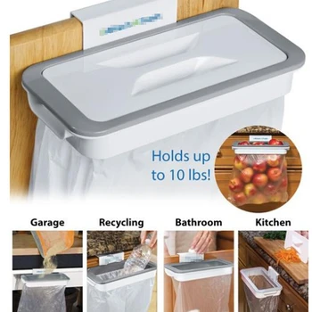 

New Home Kitchen Cabinet Door Attach-A-Trash The Hanging Trash Bag Holder Plastic Bag Holder