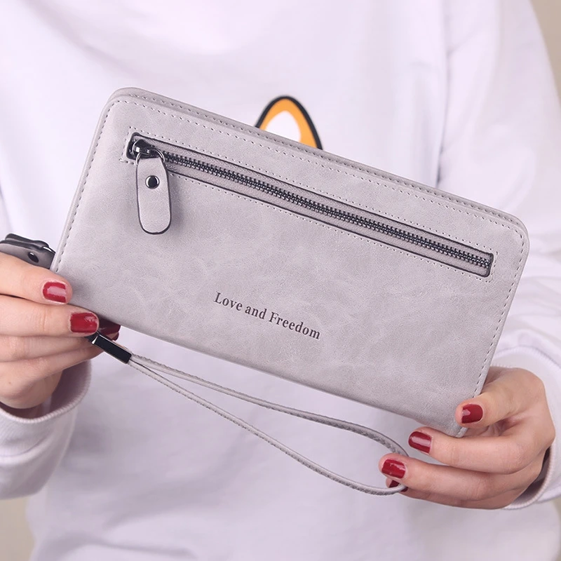 

Women Wallet Ladies Long Clutch Bag Korean Version Of The Zipper Multi-Function Retro Simple Large-Capacity Wallet