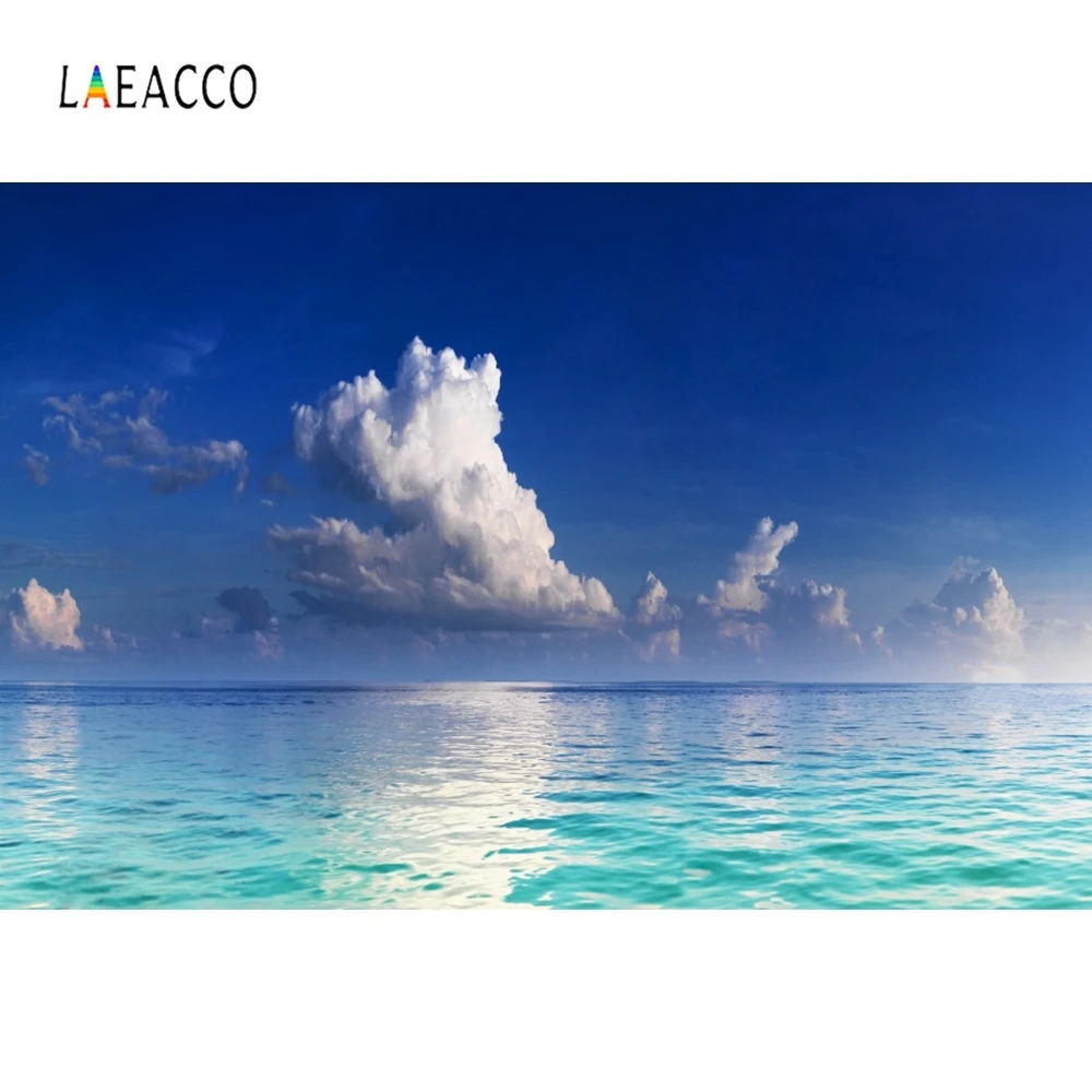 

Laeacco Blue Sea White Cloud Connection Backdrop Photography Backgrounds Customized Photographic Backdrops For Photo Studio