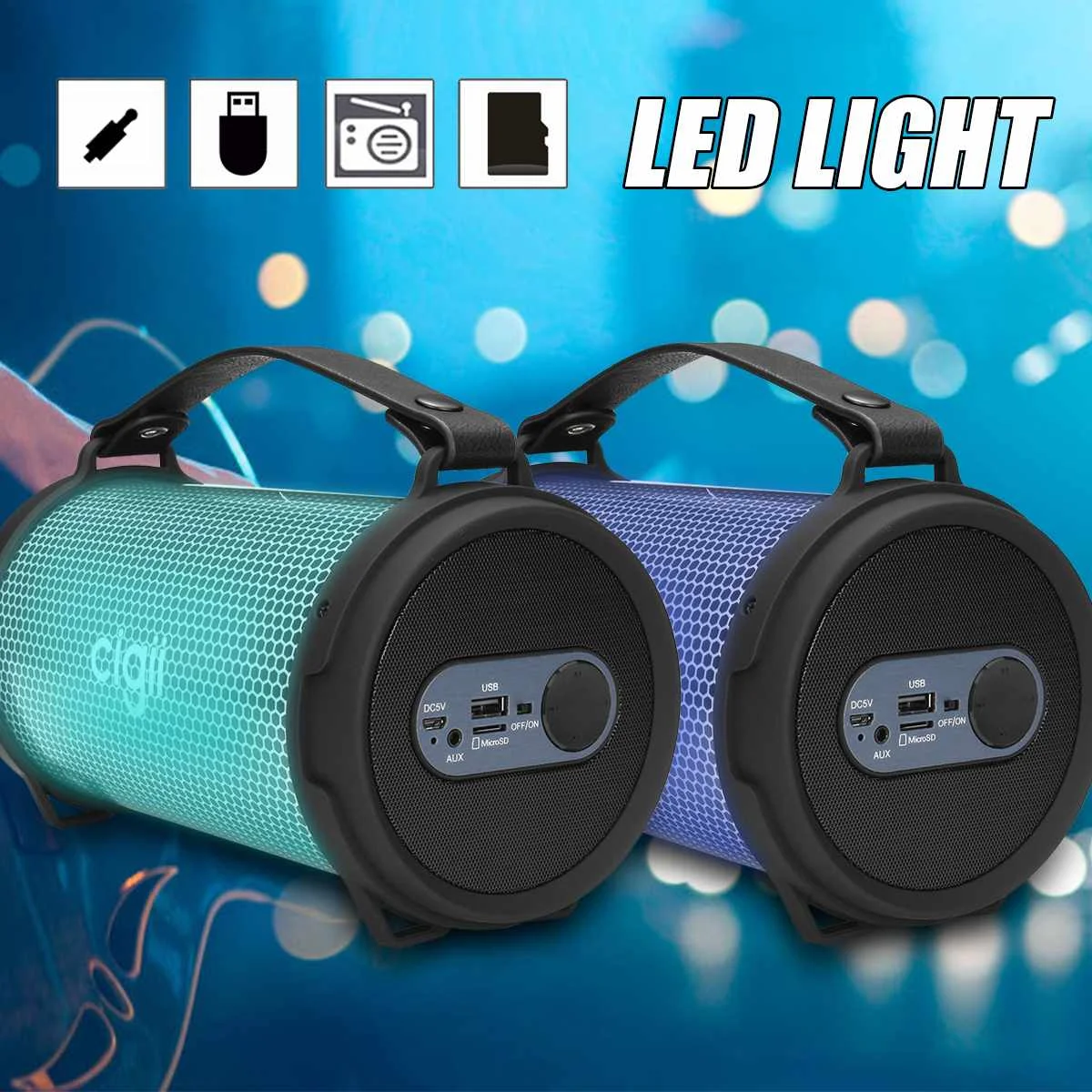 

Wireless Portable bluetooth Speaker TF Card Jack AUX USB Port For PC Tablet Cellphone Outdoor Speakers Stereo Loudspeaker Sound