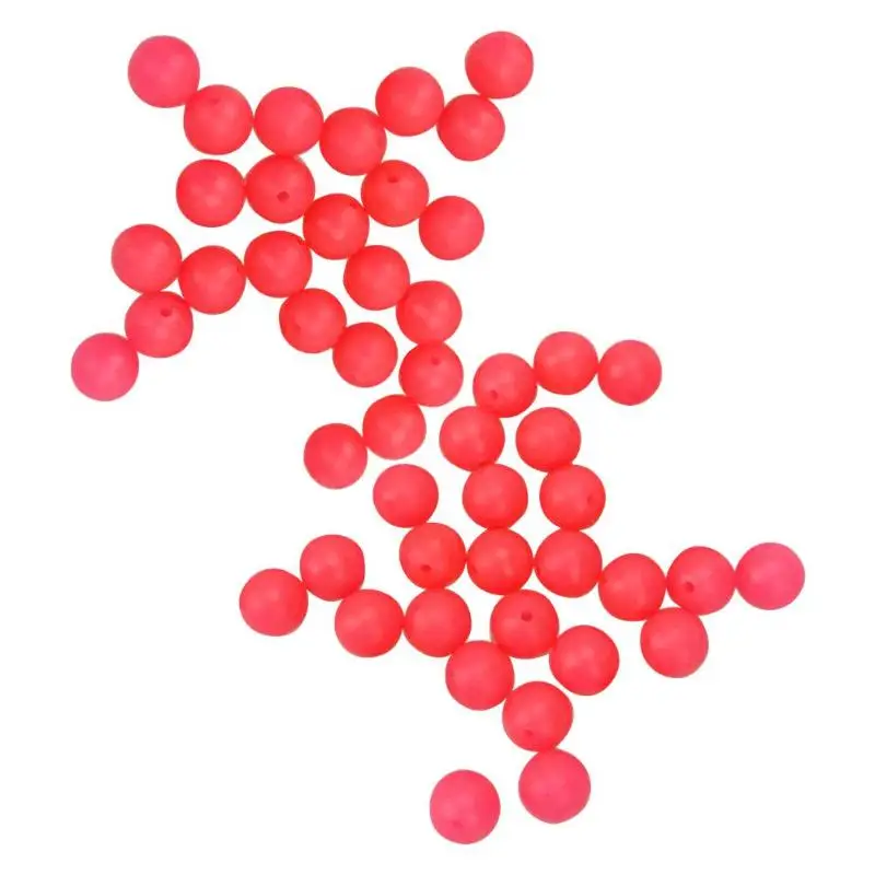 Color Round PE Plastic Double Pearl Floats Balls Fishing Cross Beads Drill