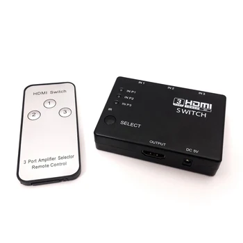 

TTKK HDMI 3 Port Switch Splitter Hub with Remote 1080p for PS3 PS4 Xbox One HDTV