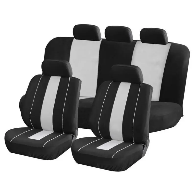 

VODOOL Universal 9Pcs Full Set Car Seat Protective Covers Automobiles Front Rear Seat Head Rest Covers Protector Auto Accessory