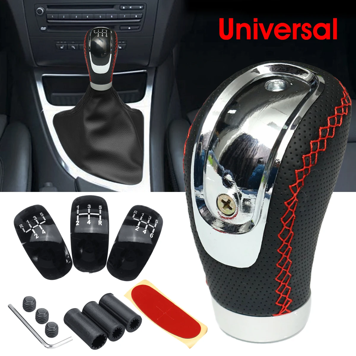 1 Set 5 Speed 6 Speed Manual Car Gear Shift Knob Shifter Lever Handle