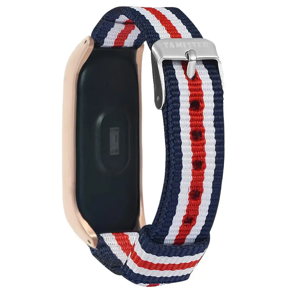 

Lightweight Nylon Adjustable Simple Five-striped canvas Wrist Strap Replacement Band Sport Strap For XIAOMI MI Band 3
