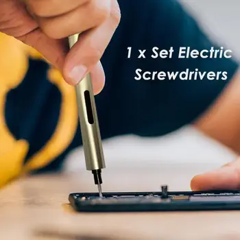 

Electric Screwdriver Rechargeable Cordless Drill Bits Batches Repair Tool Screw Driver Kit With LED Light Lithium Battery