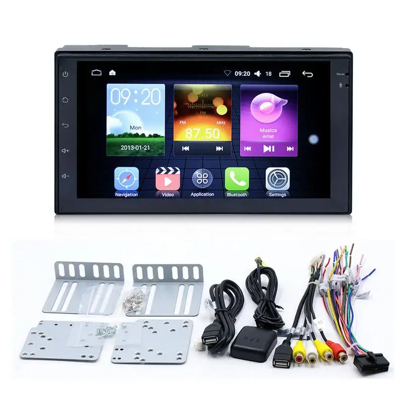 Best Android 8.1 DC 12V 10.1inch Touch Screen 16G Quad Core 2 Din Car Stereo Radio GPS Built-in WiFi All In One MP5 Player Radio 5