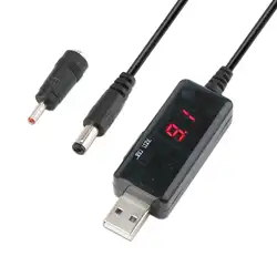 USB Boost кабель 5 В в шаг до 9V 12V Регулируемый Напряжение конвертер 1A повышающий вольт трансформатор DC мощность регулятор с выключателем a
