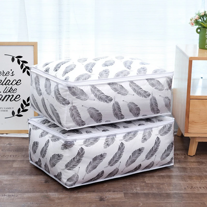 

1x LARGE STORAGE BAG BOX CLOTHES QUILT BEDDING DUVET LAUNDRY PILLOWS ZIPPED 2019
