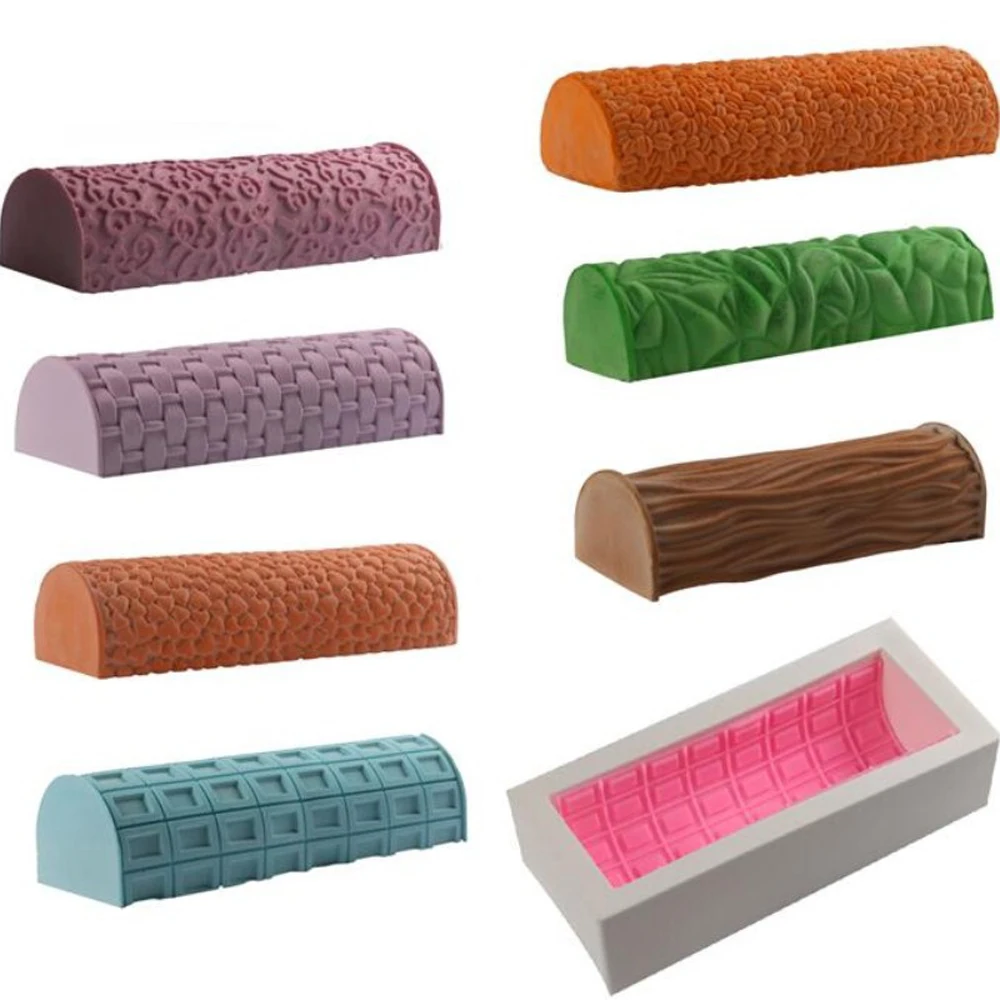 

Silicone Texture Mat Cake Molds Baking Twinkie Mousse Wood Heart Dessert Bakeware Cakes Pan Mould Tools Kit 29