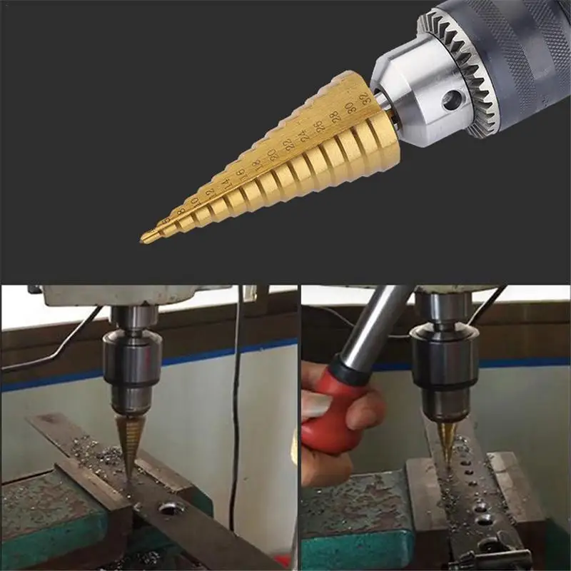  Hexagonal Handle Step Drill HSS Steel Step Cone Drill 4-324-204-12 Drill Bit