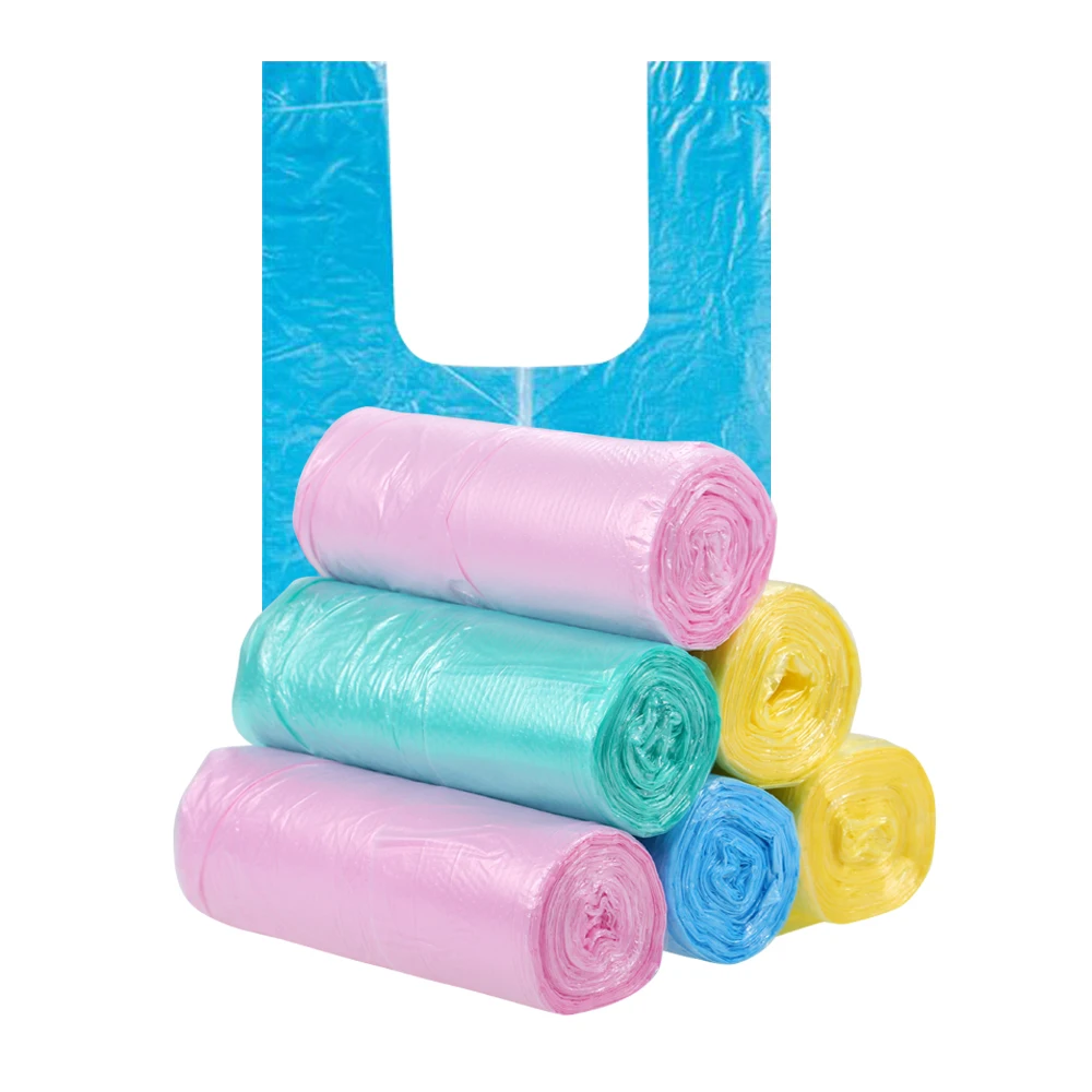 

Plastic Disposable Vest Garbage Bag Padded Point-breaking Storage Bags Wastebasket for Home Office Kitchen Waste Trash Bag