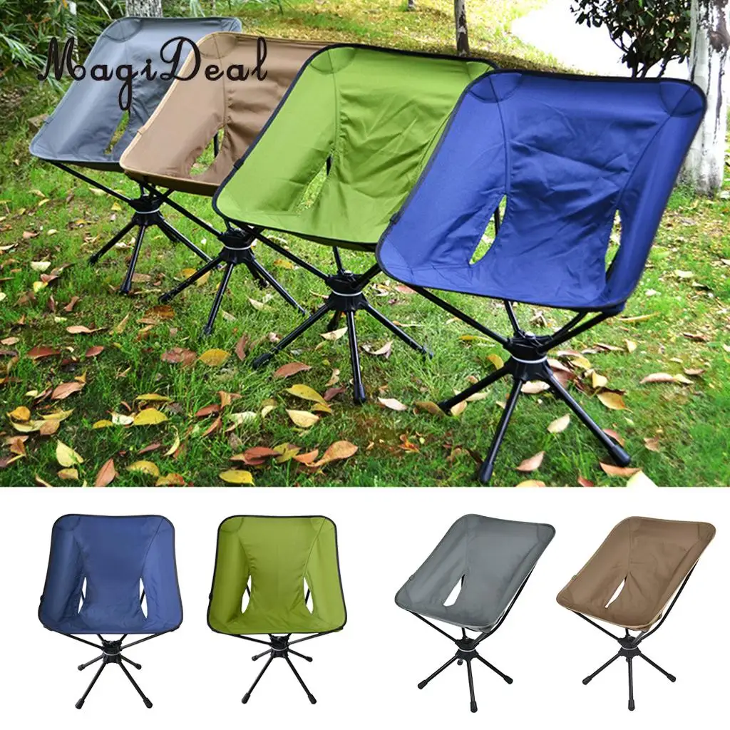 MagiDeal Outdoor Camping Portable Folding 360 Rotating Swivel Chair