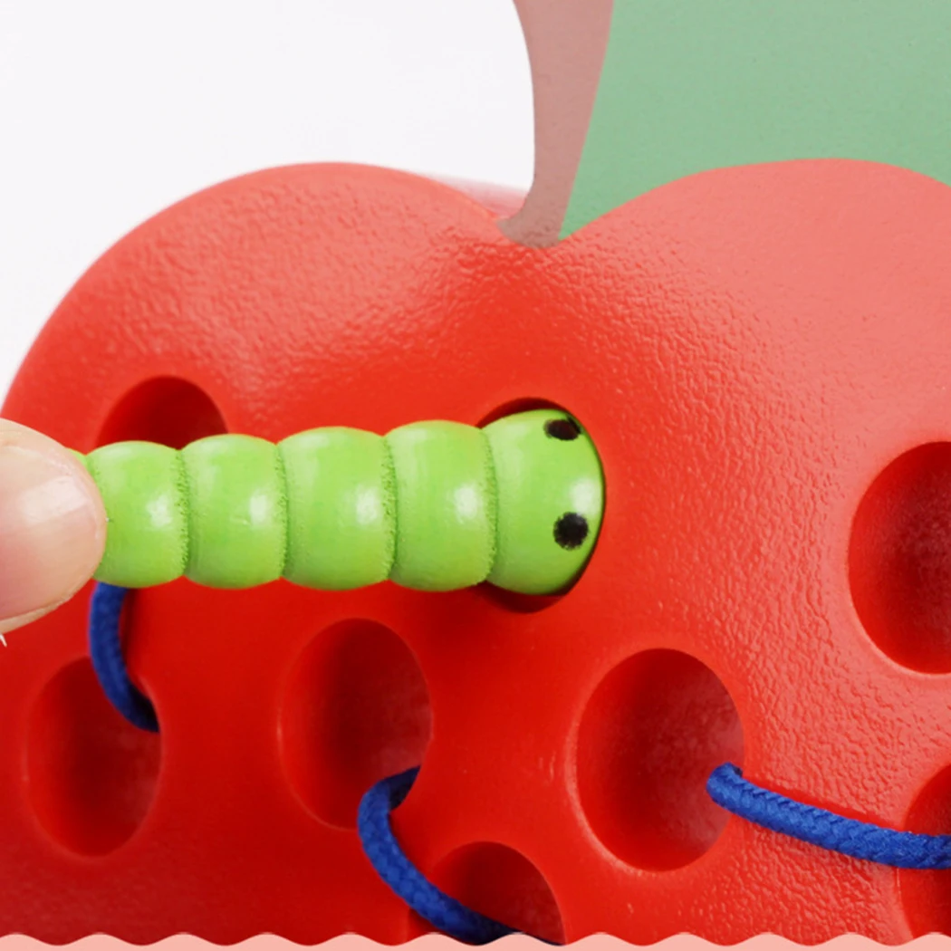  Kids Children Educational Toy Wooden Threading Apple Pineapple Strawberry Watermelon Fruit Lacing T - 32980686570