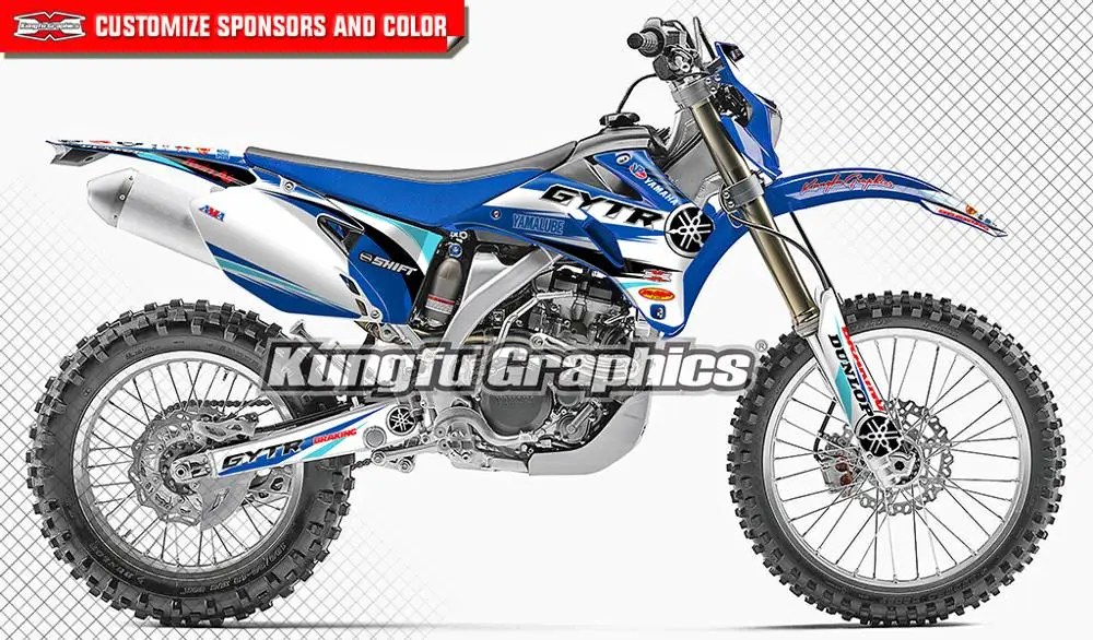 KUNGFU графика пользовательские наклейки Наклейка для Yamaha WR 250F 450F 250 450 F WR250F WR450F 2007 2008