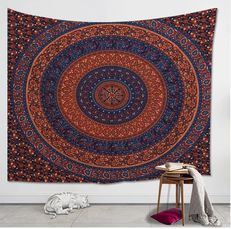 

Loartee Mandala Circle Flower Tapestry Indian Fashion Room Curtain Wall Decoration Ceiling Cloth