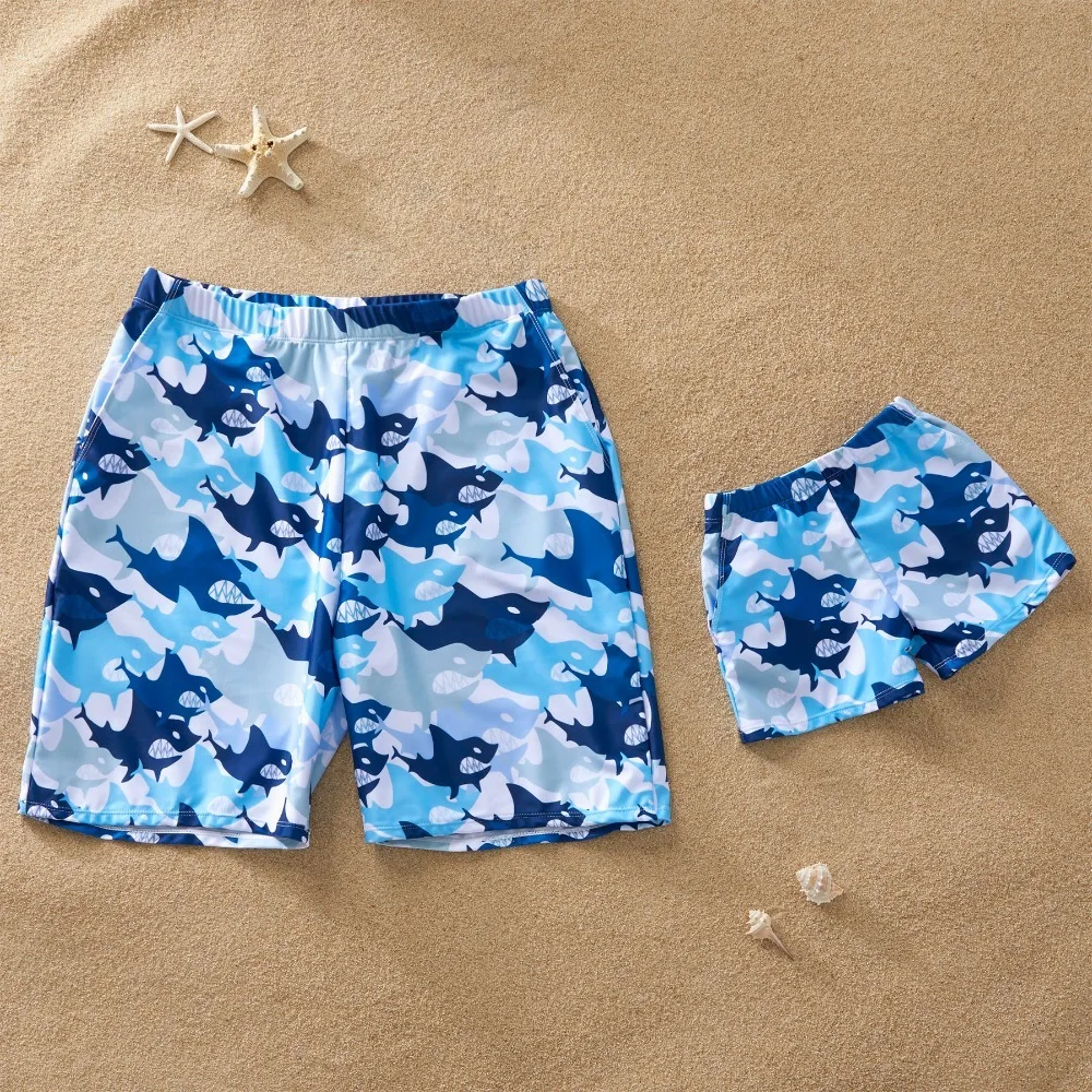 

Father Son Swimming Trunks Dad And Son Swimwear Family Look Quick-dry Boxer Swimsuits Family Matching Outfits Dad And Me Clothes