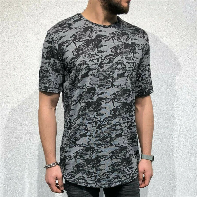 

New Mens Summer Slim Fit T Shirt Short Sleeve Muscle Crew Neck Plain Print Cotton Top Male Summer Fashion tshirt