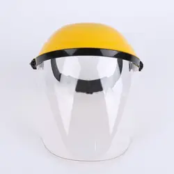 Прозрачный термостойкий защитный шлем маска для электросварки легкий портативный защитный желтый верхний шлем