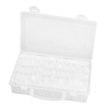 

64 Slots Clear PP Beads Holder Storage Box For Nail Art Manicure Tools Jewelry Display Case Tool Accessories