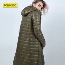 Formiko 2019 New Fashion Solid Slim Women Winter Hooded Coat Thick Down Parka Long Female Winter Down Cotton Jacket Outwear цена Formiko 2019 New Fashion Solid Slim Women Winter Hooded Coat Thick Down Parka Long Female Winter Down Cotton Jacket Outwear цены онлайн