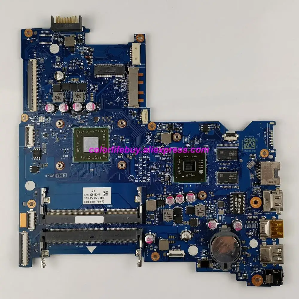 

Genuine 854964-601 854964-001 w R5M1-30/2GB Graphics w A8-7410 CPU Laptop Motherboard for HP Envy 15 15-BA Series NoteBook PC