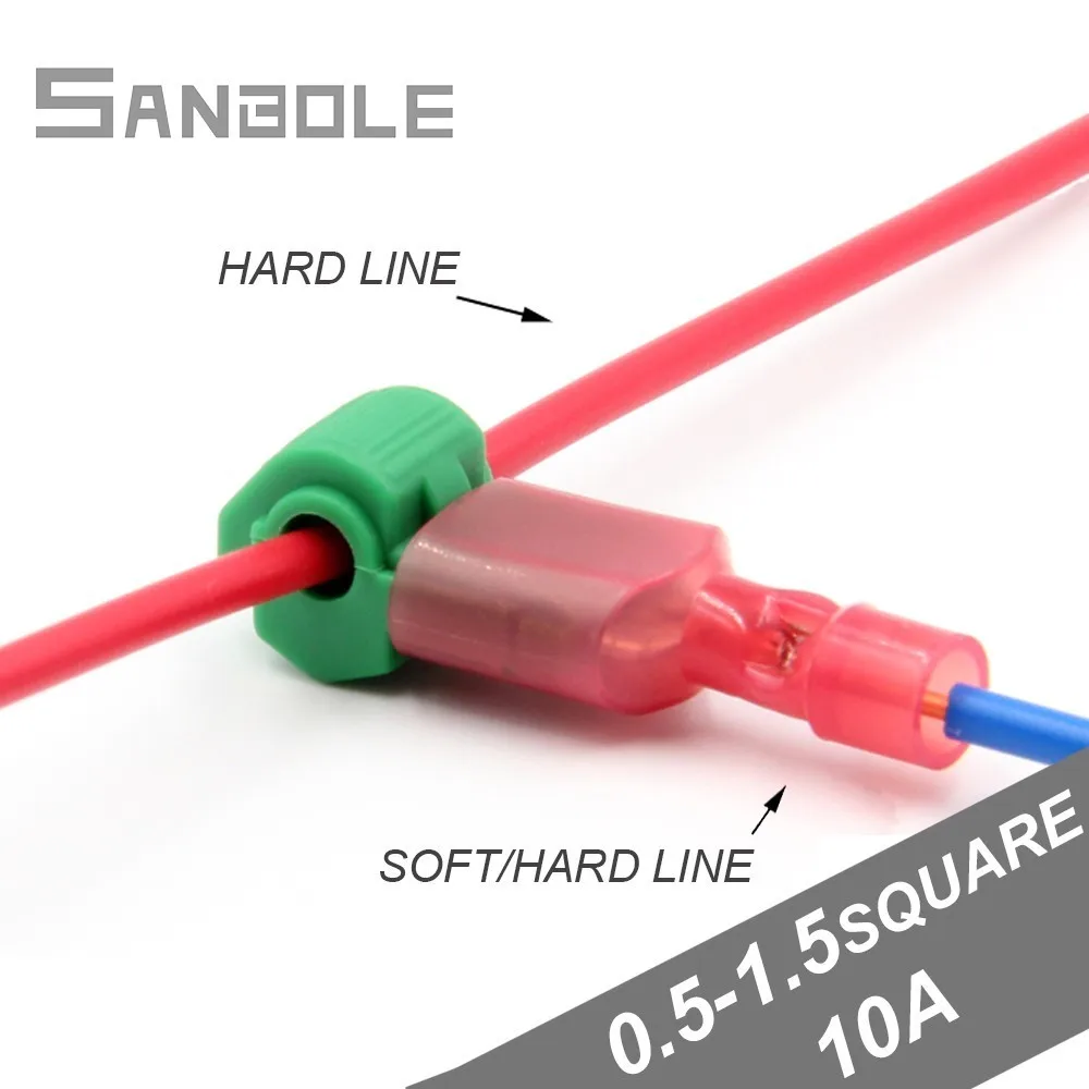

T Shape Wire Connection Terminal Male and Female Non Destructive Part Connector 0.5-1.5 squre Hard Line 10A (100SET)