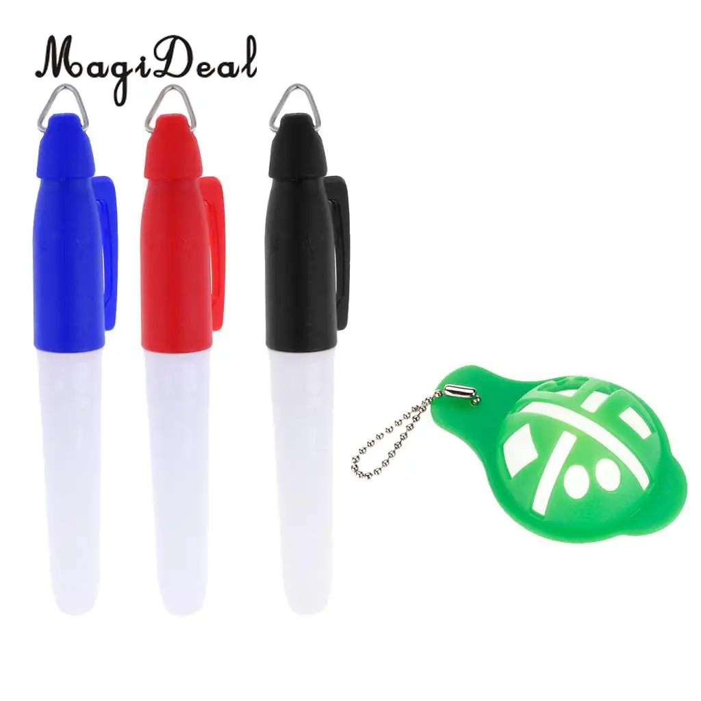 الأخضر كرة جولف بطانة الرسم وسم محاذاة وضع أداة كليب مع 3 قطعة قلم تحديد