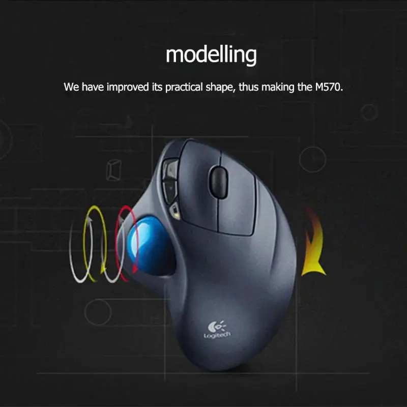 Мышь Logitech M570 беспроводная эргономичная 2 4 ГГц 540DPI|Мыши| |