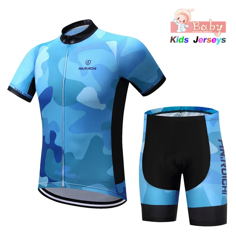Boys Bike Clothing Short Sleeve Breathable Jersey Suit Girls Mountain