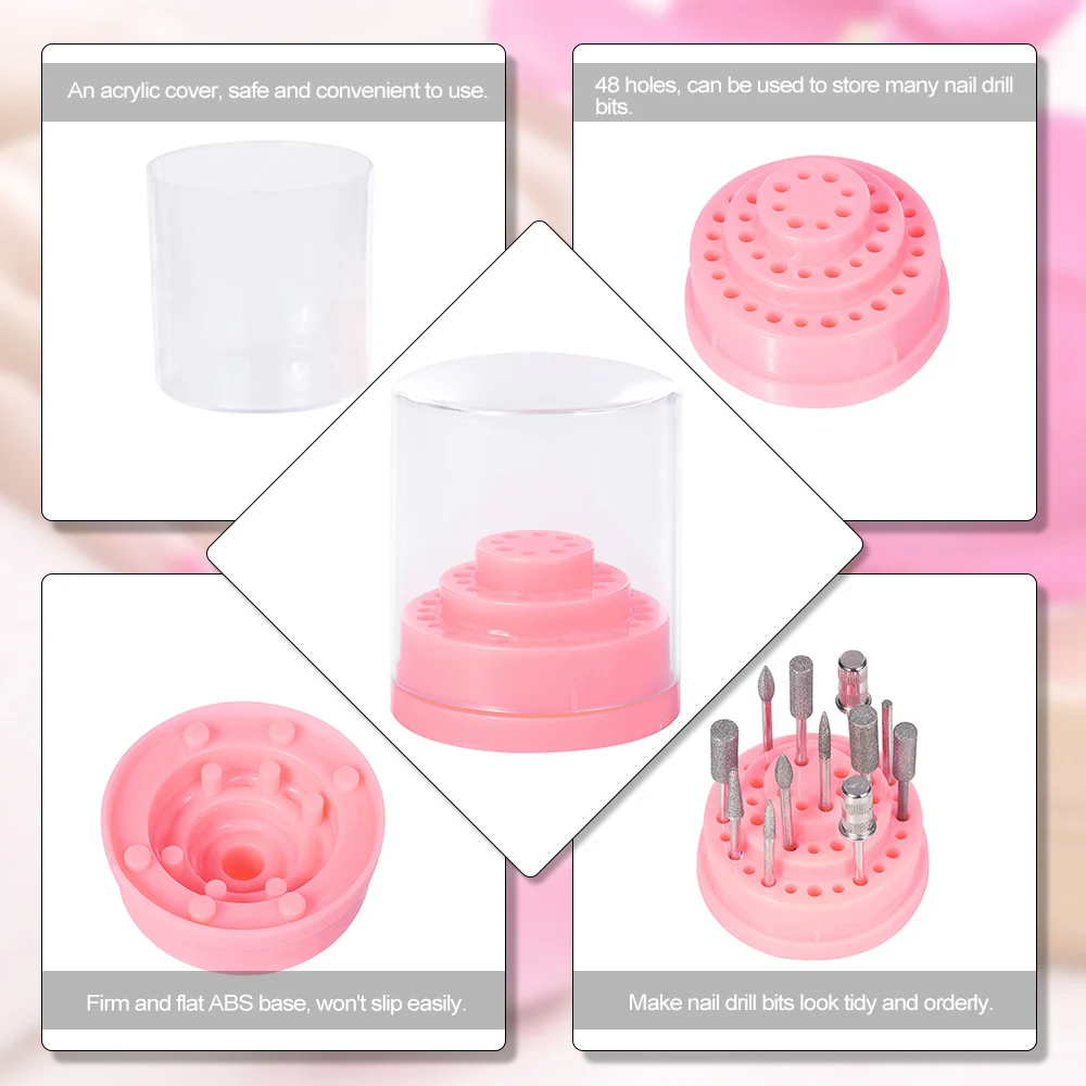 Buy Nail Drill Bits Holder Stand 1 Set 48 Holes