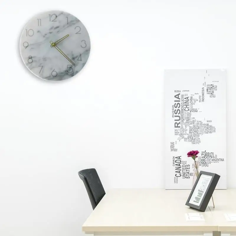 Круглые акриловые мраморные цифровые часы настенные часы современный дизайн ретро мраморная текстура зерна настенные часы для украшение для дома в классическом стиле
